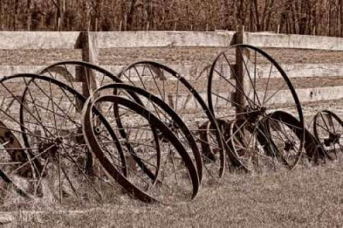 Antique Wagon Wheels I Canvas Art - C Thomas McNemar (12 x 18)