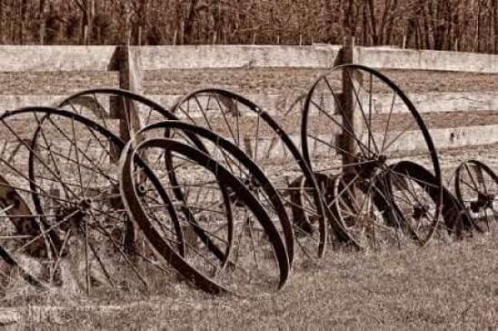 Antique Wagon Wheels I Canvas Art - C Thomas McNemar (24 x 36)