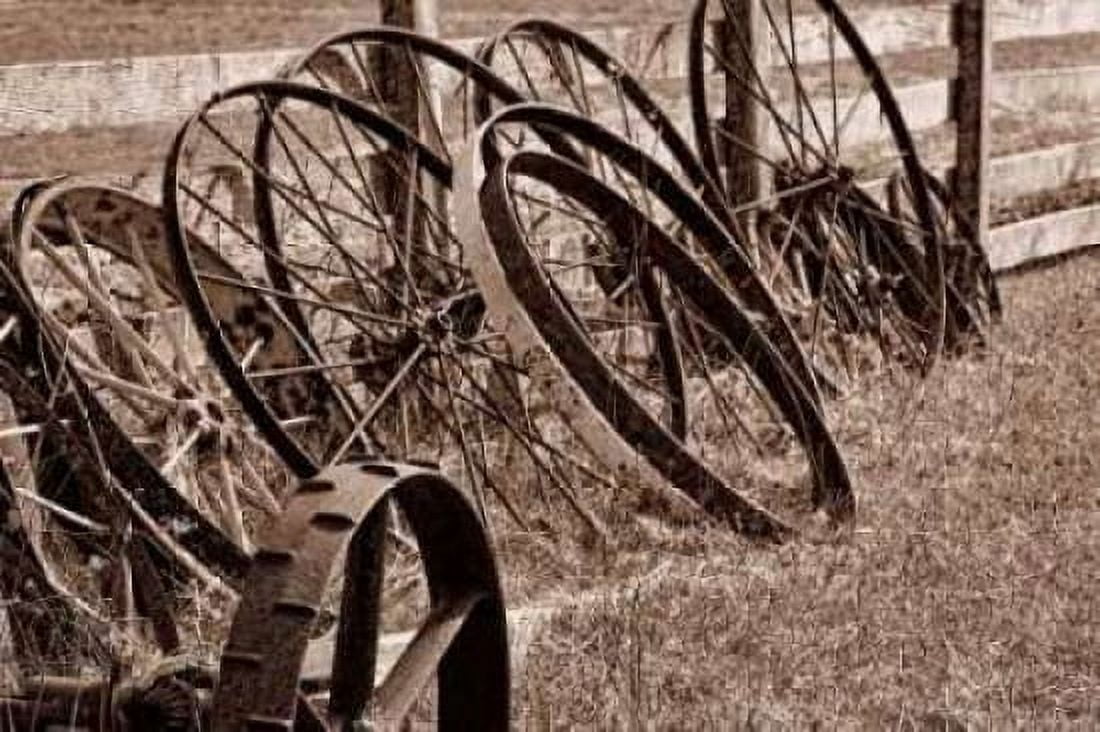 Antique Wagon Wheels II Canvas Art - C Thomas McNemar (24 x 36)