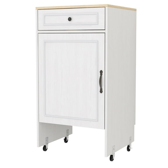 Antique White 39.37 in. H Accent Cabinet with 1 Drawer