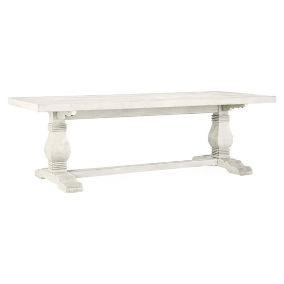 Antique White 94" Table, Solid Wood, Transitional Style Wood Dining Distressed , Countryside , Seats 8