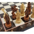 thumbnail image 1 of Antique White  Brown Norse Viking Chess Set 3 1/4 King with 17" Elegance Board, 1 of 8