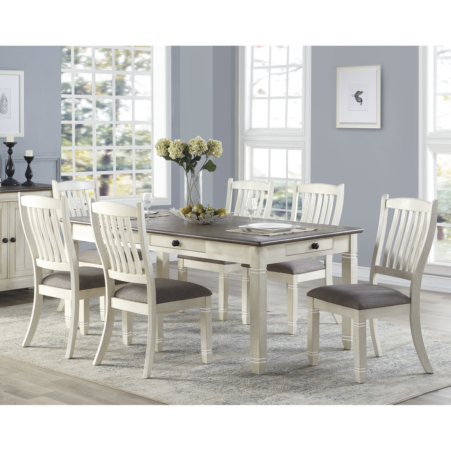 Antique White Dining Room Set | Good for Regular Meals | Featuring ...