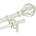 thumbnail image 1 of Antique White Double Curtain Rods for Window 36-72", Double Drapery Rods with Round Cage & Barrel Finials, Adjustable 1-Inch Front and 5/8 Inch Back Dual Curtain Rod, 1 of 12