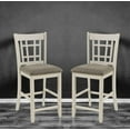 thumbnail image 1 of Antique White Finish Dining Chairs 2pc Set Counter Height Design Upholstered Seat Traditional Design Dining Furniture, 1 of 5
