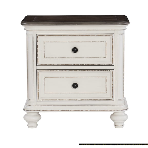 Antique White Finish Nightstand / Bedroom Decor with Soft Aesthetic