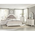 thumbnail image 1 of Antique White Finish Traditional Bedroom King Size Bed 2x Nightstands Dresser Mirror Chest 6pc Set Wooden Bedroom Furniture, 1 of 7