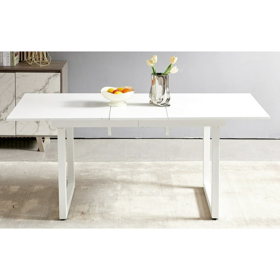Antique White Square - Extendable Functionality - Living Room Entertain - Smooth Surface Cleaning