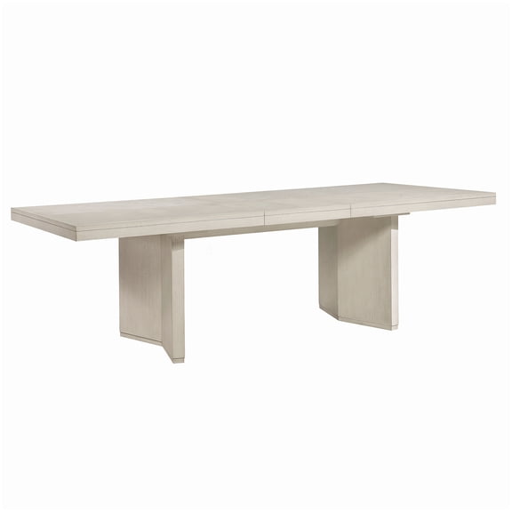 Antique White Wood Extendable Dining Table, Traditional Rectangular Table for 8 Persons
