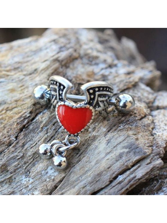 Antique Winged Heart Cartilage Cuff Earring