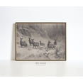 thumbnail image 1 of Antique Winter Forest Poster Neutral Nordic Reindeer Sketch, UNFRAMED Size 24x24, 1 of 1