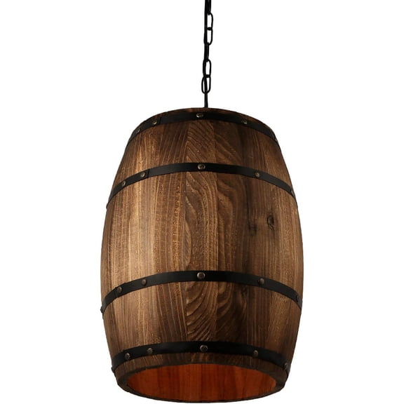 Antique Wood Wine Barrel Pendant Lamp Hanging Rustic Unique Kitchen Bar Ceiling Lamp Light Fixtures