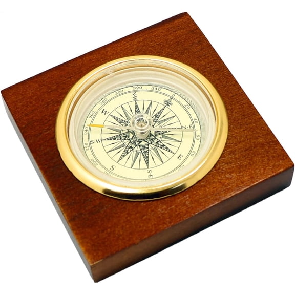 Antique Wooden Box Compass,Aluminum Alloy Compass,Wooden Compass Gift Compass