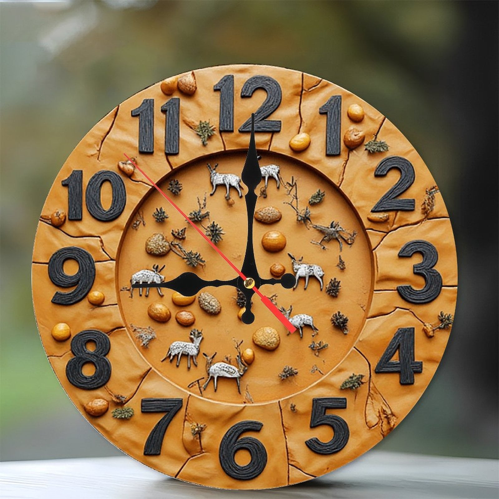 Antique Wooden Wall Clock Unique Design 10-Inch Silent Wooden Wall ...