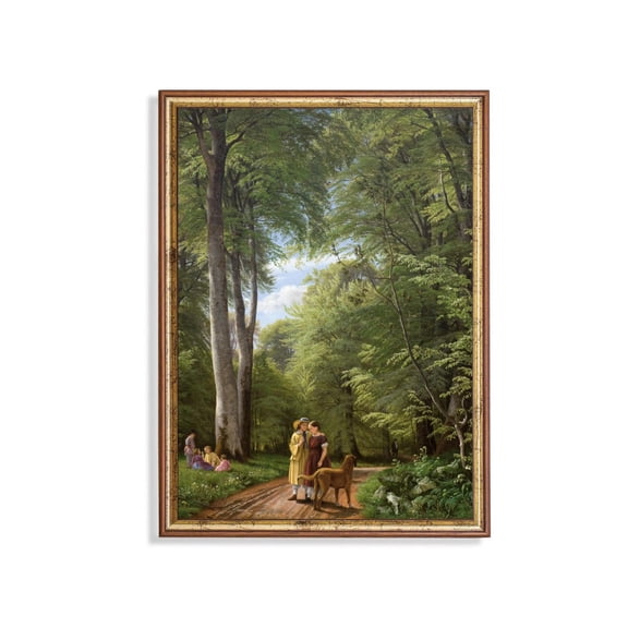 Antique Woodland 19Th Century Forest Scene Home Decor, 8x12 UNFRAMED