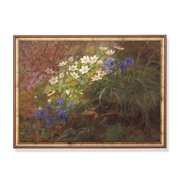 Antique Woodland Flower Botanical Forest Poster Home Decor, 8x12 UNFRAMED