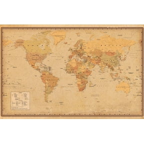 Antique World Map 2023 Wall Poster, 14.725" x 22.375"