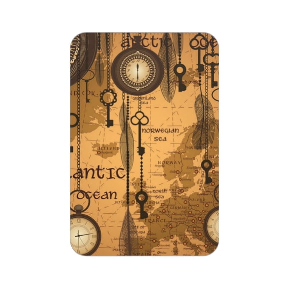 Antique World Map Clocks Old Acrylic Fridge Magnets Decorative Refrigerator Magnets for Kitchen Office Whiteboard Locker