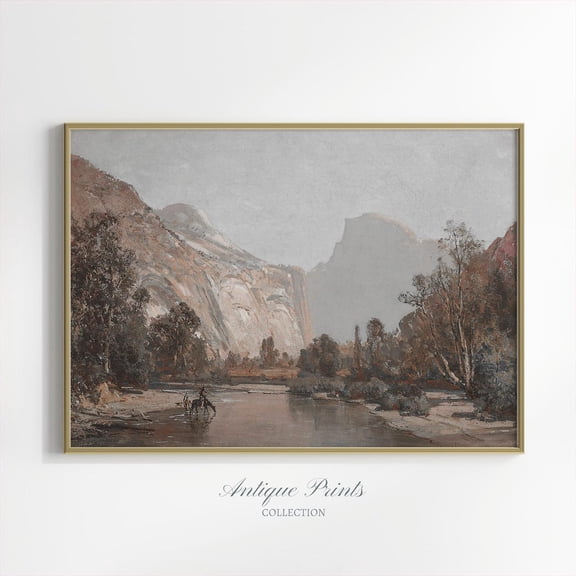 Antique Yosemite Valley, Vintage Yosemite, Half Dome Wall Art, Farmhouse Wall Decor Poster, Unframed Poster Size 8x12