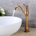 Antique brass faucet with 360 degree rotating hot and cold basin faucet