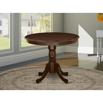 Antique dining room table with round kitchen table top and pedestal base