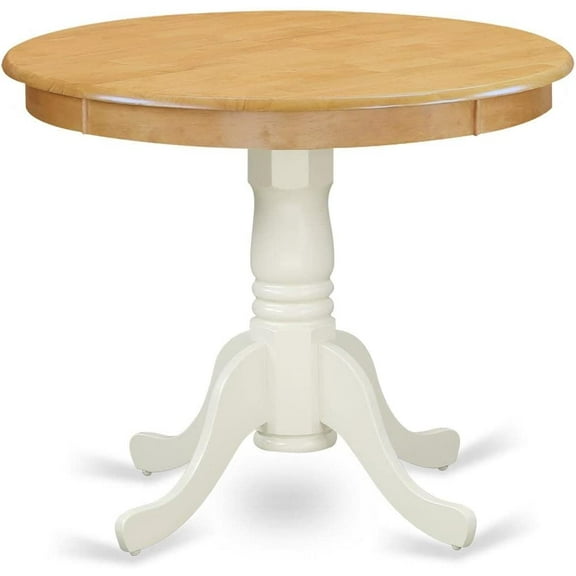 Antique modern kitchen table with round dining table top and pedestal base