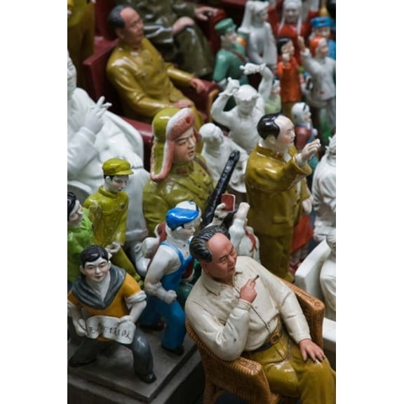 Antique store display of Chairman Maos communist era souvenir statues Hollywood Road Central District Hong Kong Canvas Art - Panoramic Images (24 x 36)