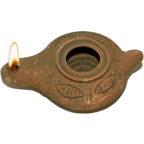 Antique wick Byzantine Clay Oil Lamp - ancient heritage lamp