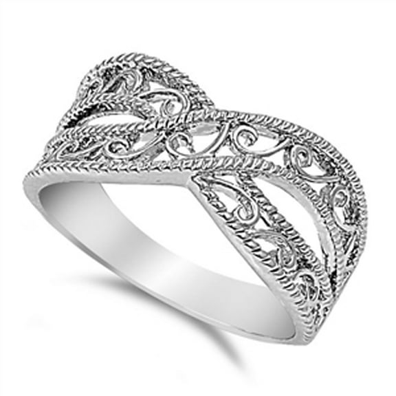 Antiqued Boho Double Shank Infinity Twist Ring Sterling Silver Band 925 Jewelry Female Male Size 8