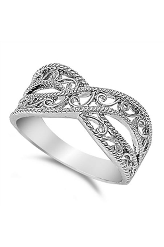 Antiqued Boho Double Shank Infinity Twist Ring Sterling Silver Band 925 Jewelry Female Male Size 8