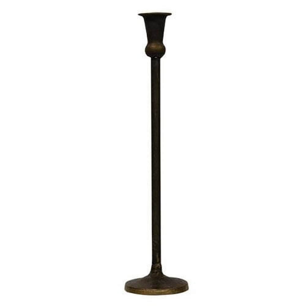 Antiqued Brass Tall Vintage Taper Candle Holder