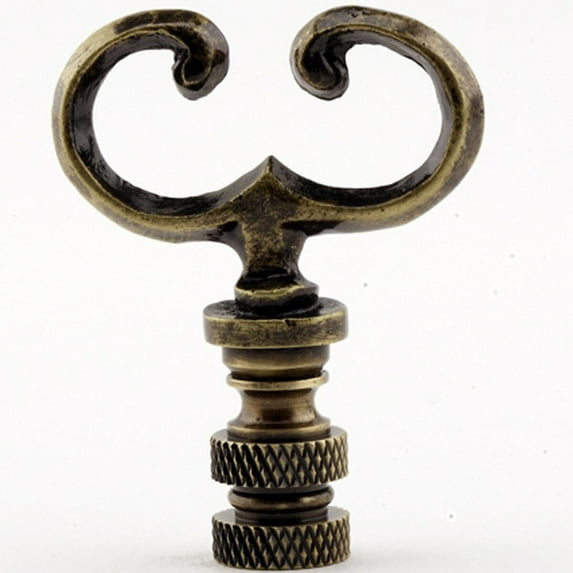 Antiqued Brass Open loop Finial 2.25"h