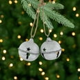 thumbnail image 1 of Northlight Antiqued Christmas Jingle Bell Ornaments - 3" - White - Set of 2, 1 of 5