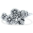 thumbnail image 1 of Antiqued Designer Flowers With Bee Oxidized Ring Band 925 Sterling Silver Size 7, 1 of 5
