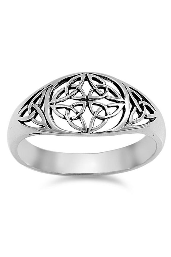 Antiqued Filigree Celtic Endless Knot Ring Sterling Silver Boho Band 925 Jewelry Female Male Size 9