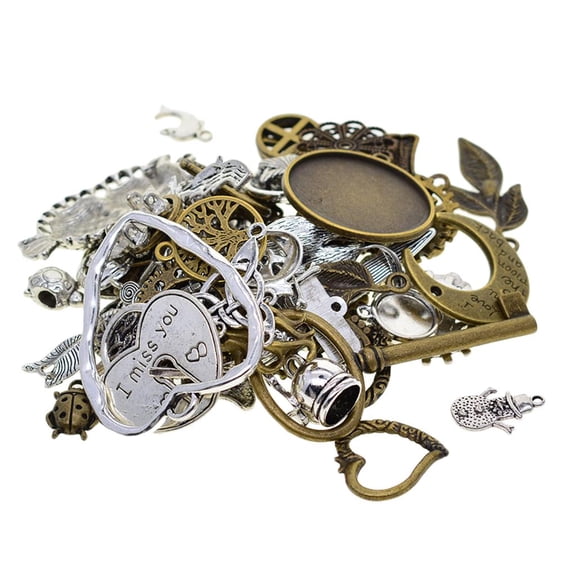 Antiqued Metal Charm Pendant, Bulk Lots Mixed Gears Steampunk Charms Pendants DIY for Necklace Bracelet Jewelry Making and Crafting, 100g