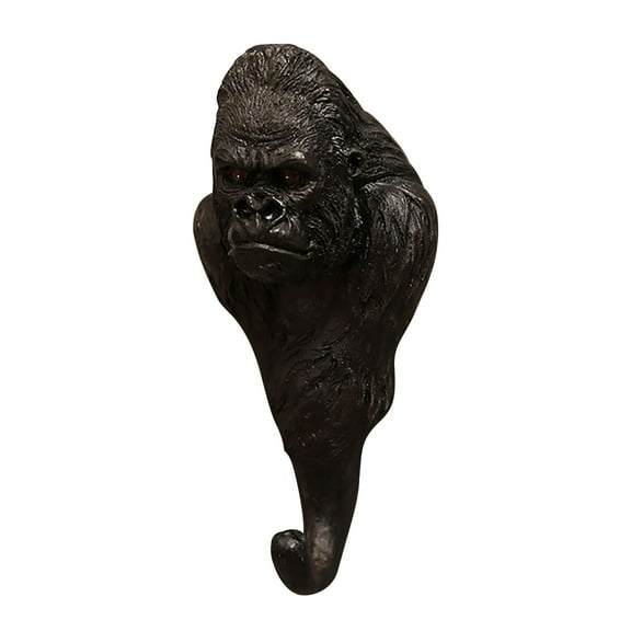 Antiqued Reproduction Resin Gorilla Coat Hooks/Single Wall Hook Animal Shaped Coat Hat Hook Creative Art Decorative Gift(Chimpanzee)