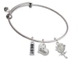 thumbnail image 1 of Antiqued Rose Sister Heart Expandable Bangle Bracelet, 1 of 1
