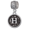 thumbnail image 1 of Antiqued Round Seal - Initial - H - Happy Birthday Charm Bead, 1 of 1