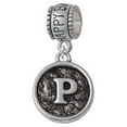 thumbnail image 1 of Antiqued Round Seal - Initial - P - Happy Birthday Charm Bead, 1 of 1