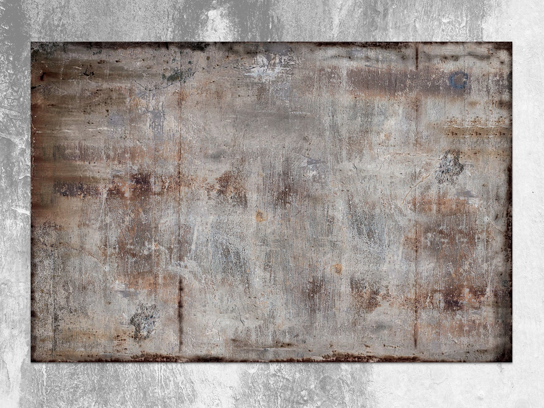 Antiqued Rust Mat, Gray Linoleum Rug, Brown Floor Mat, Solid Rug, Linoleum Mat, Flooring