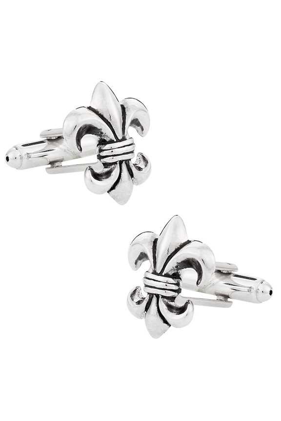 Antiqued Silver Tone Fleur Di Lis New Orleans Cufflinks with Presentation Box