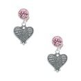 thumbnail image 1 of Delight Jewelry Antiqued Snake Print Heart Pink Crystal Clip on Earrings, 1 of 5