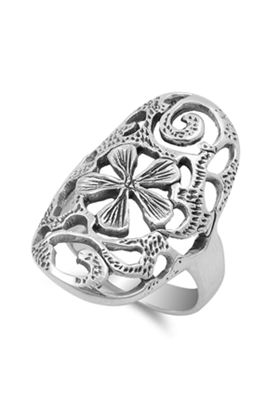 Antiqued Victorian Flower Tree Vine Ring 925 Sterling Silver Band Jewelry Female Male Unisex Size 6