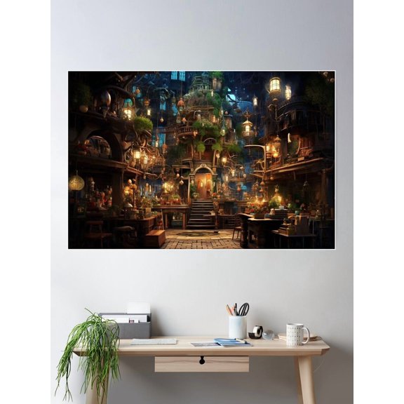 Antiques Oddities Poster Wall Art, Modern Wall Decor For Living Room Bedroom, 8x12 UNFRAMED