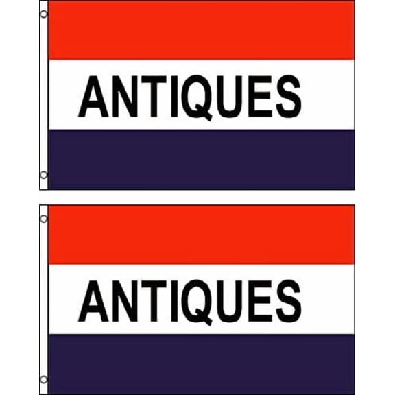 Antiques Polyester Flag Banner Sign (Pack of 2)