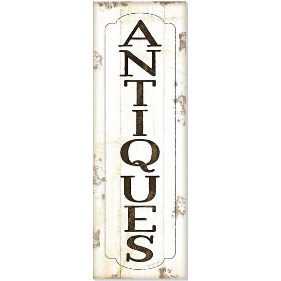 Antiques Rustic Wood Farmhouse Wall Sign 6x18