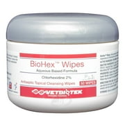 Antiseptic Topical Cleaning Wipes for Dogs, Cats and Horses, BioHex Wipes combine a proprietary formulation of Chlorhexidine, Climbazole and MicroSilver in a water based.., By BioHex