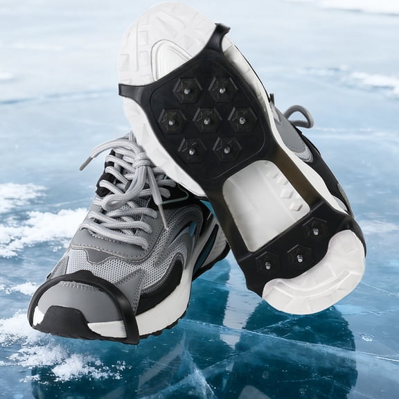 Antiskid Ice Claws 10 Tooth, Scientific Zoning Snow Shoe Studs for Hiking Boots, High Elasticity Ice Traction Cleats for Outdoor Climbing