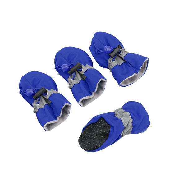 Antiskid Puppy Shoes 4pcs Soft-soled Dog Shoes with Adjustable Drawstring Waterproof Dog Boots Pet Paw Care Protector for Small, Medium Pets Dogs